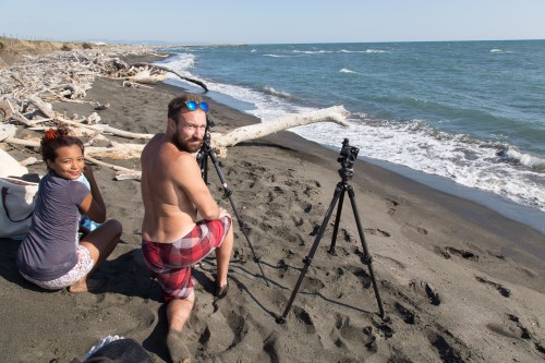 Art Photography Photo shooting preparation on an isolated beach 