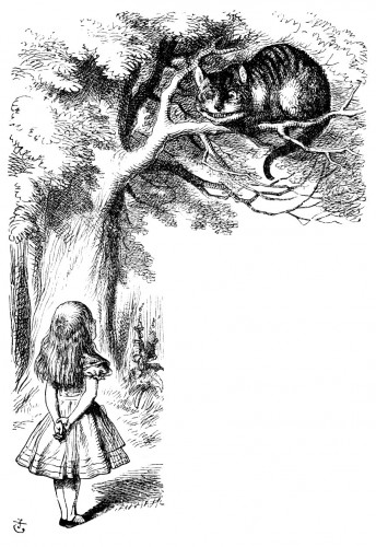 Alice in Wonderland with the Cheshire Cat